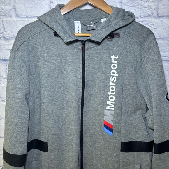 Puma Other - Puma Men's BMW Motorsport Hooded Sweat Jacket Gray Full Zip - Size XXL
